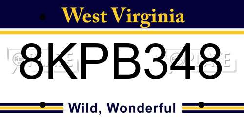 8KPB348 West Virginia License Plate