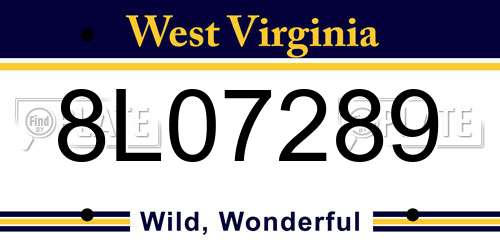 8L07289 West Virginia License Plate