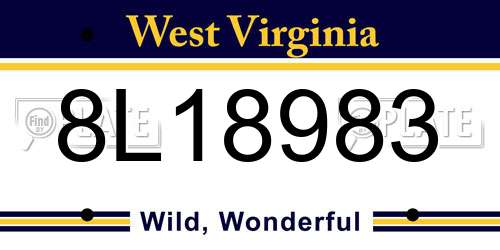8L18983 West Virginia License Plate