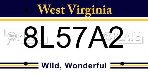 8L57A2 West Virginia License Plate