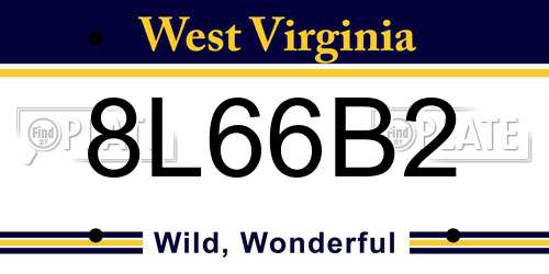 8L66B2 West Virginia License Plate