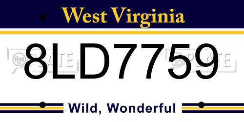8LD7759 West Virginia License Plate