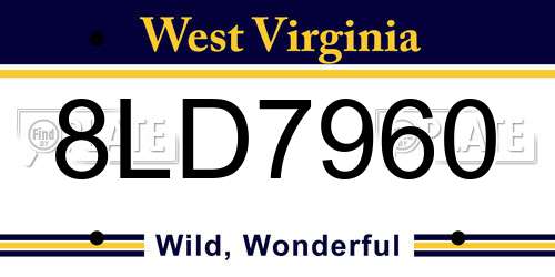 8LD7960 West Virginia License Plate