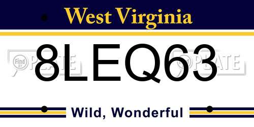 8LEQ63 West Virginia License Plate