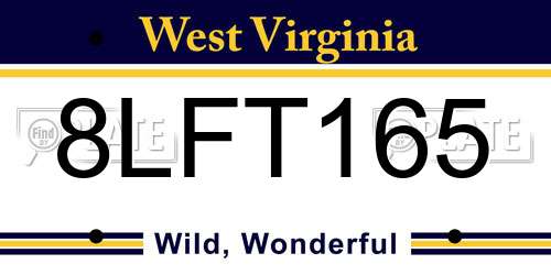8LFT165 West Virginia License Plate