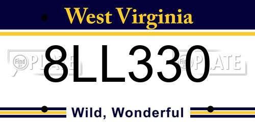 8LL330 West Virginia License Plate