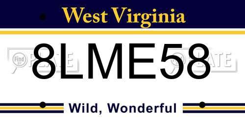 8LME58 West Virginia License Plate