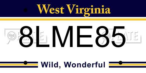 8LME85 West Virginia License Plate