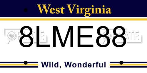 8LME88 West Virginia License Plate
