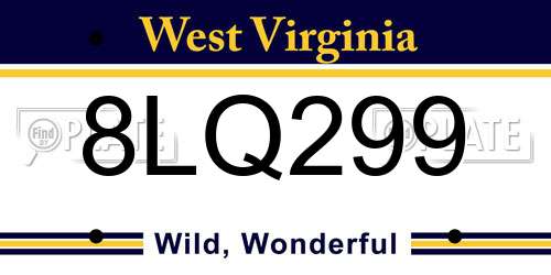 8LQ299 West Virginia License Plate