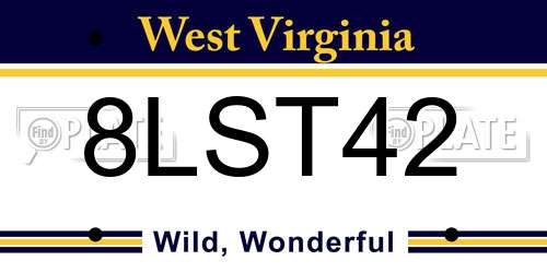 8LST42 West Virginia License Plate