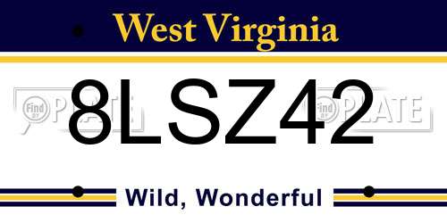 8LSZ42 West Virginia License Plate