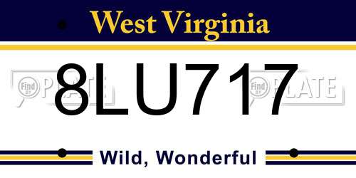 8LU717 West Virginia License Plate