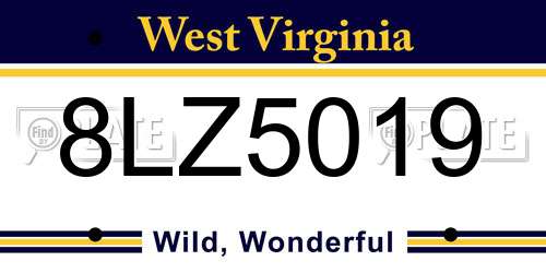 8LZ5019 West Virginia License Plate