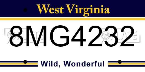 8MG4232 West Virginia License Plate