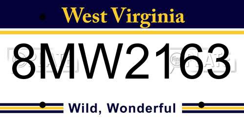 8MW2163 West Virginia License Plate