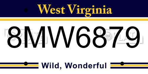 8MW6879 West Virginia License Plate