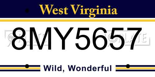 8MY5657 West Virginia License Plate