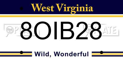 8OIB28 West Virginia License Plate