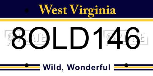 8OLD146 West Virginia License Plate