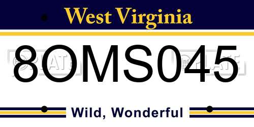 8OMS045 West Virginia License Plate