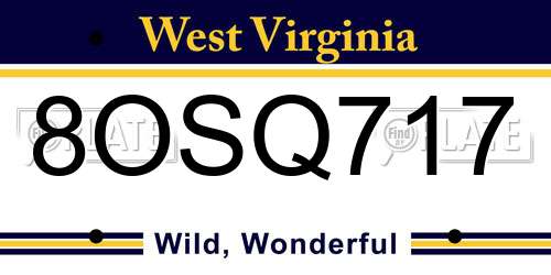8OSQ717 West Virginia License Plate