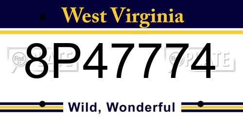8P47774 West Virginia License Plate