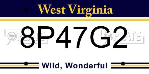 8P47G2 West Virginia License Plate