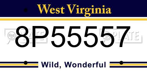 8P55557 West Virginia License Plate
