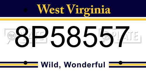 8P58557 West Virginia License Plate