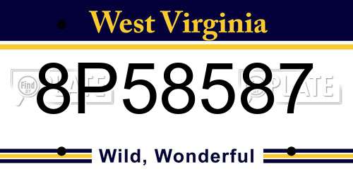 8P58587 West Virginia License Plate