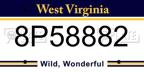 8P58882 West Virginia License Plate