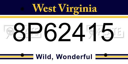 8P62415 West Virginia License Plate