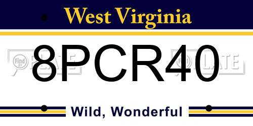 8PCR40 West Virginia License Plate