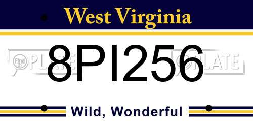 8PI256 West Virginia License Plate