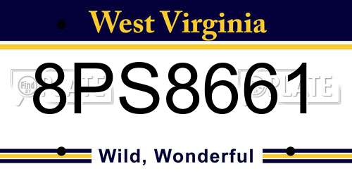 8PS8661 West Virginia License Plate