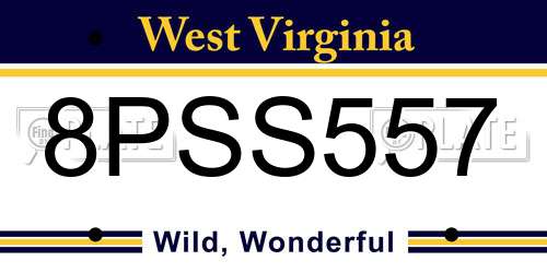 8PSS557 West Virginia License Plate
