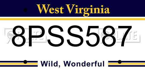 8PSS587 West Virginia License Plate