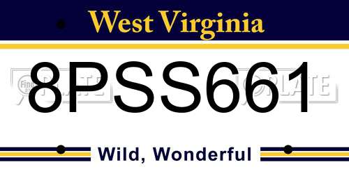 8PSS661 West Virginia License Plate