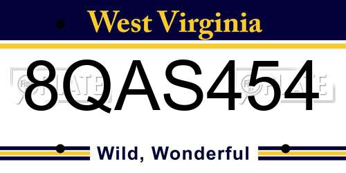 8QAS454 West Virginia License Plate
