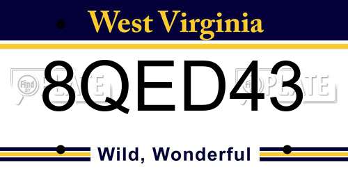 8QED43 West Virginia License Plate