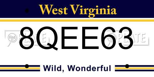 8QEE63 West Virginia License Plate