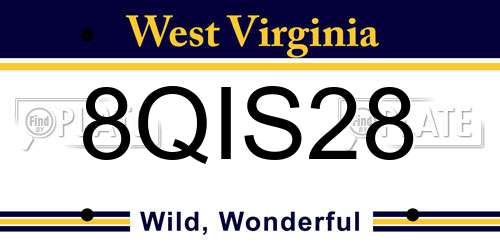 8QIS28 West Virginia License Plate