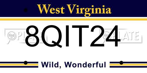 8QIT24 West Virginia License Plate