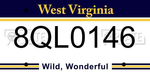 8QL0146 West Virginia License Plate