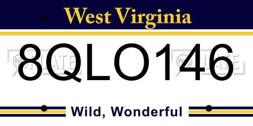 8QLO146 West Virginia License Plate