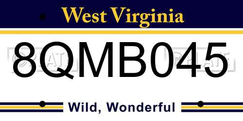 8QMB045 West Virginia License Plate