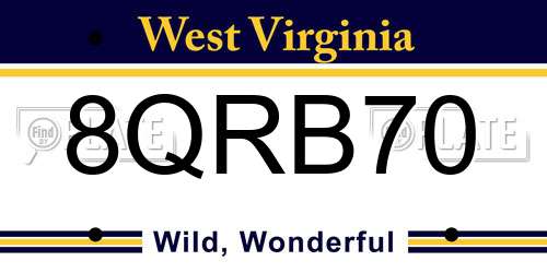 8QRB70 West Virginia License Plate