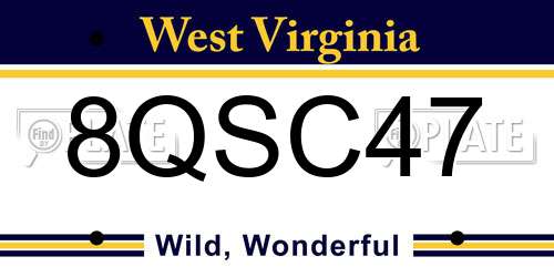 8QSC47 West Virginia License Plate