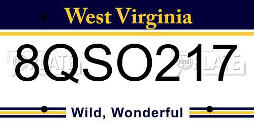 8QSO217 West Virginia License Plate